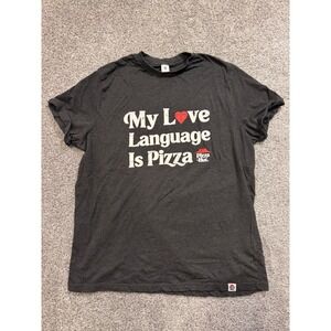 Pizza Hut T-Shirt Mens 2X Charcoal My Love Language Is Pizza Graphic Logo